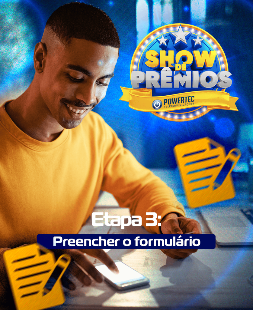 Show de Prêmios — etapa 3: preencher o formulário